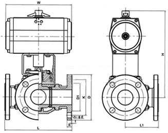 Q611F(dng)Ƭʽ(ni)ݼyyPN16PN64νY(ji)(gu)ߴD